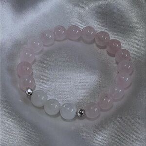 Rose Quartz & White Moonstone & Hematite Bracelet
